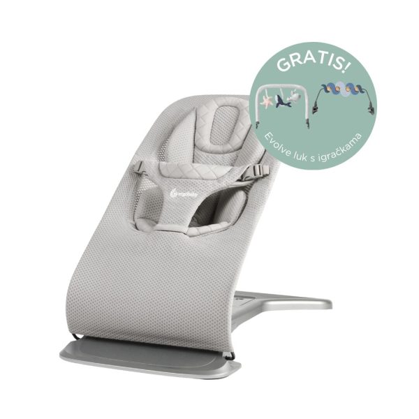 Ergobaby Evolve ležaljka 3u1 – Mesh Light Grey