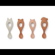 LIEWOOD LIVA BABY SILIKONSKA ŽLICA – pakiranje od 4 komada - Safari Rose