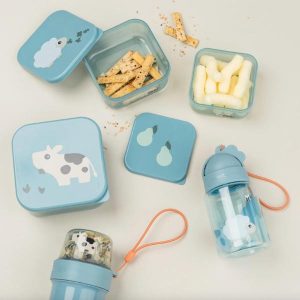 Dječja boca sa slamkom - Tiny farm Blue (280 ml)