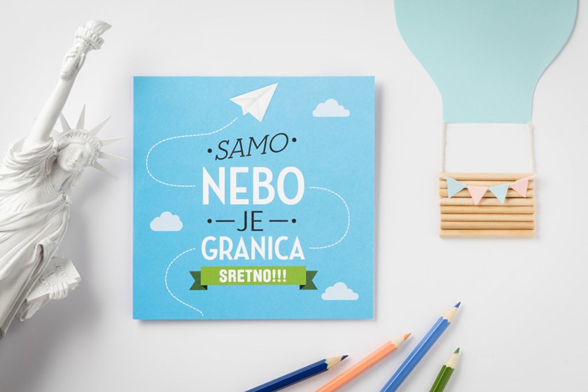 Think Ink čestitka Samo nebo je granica