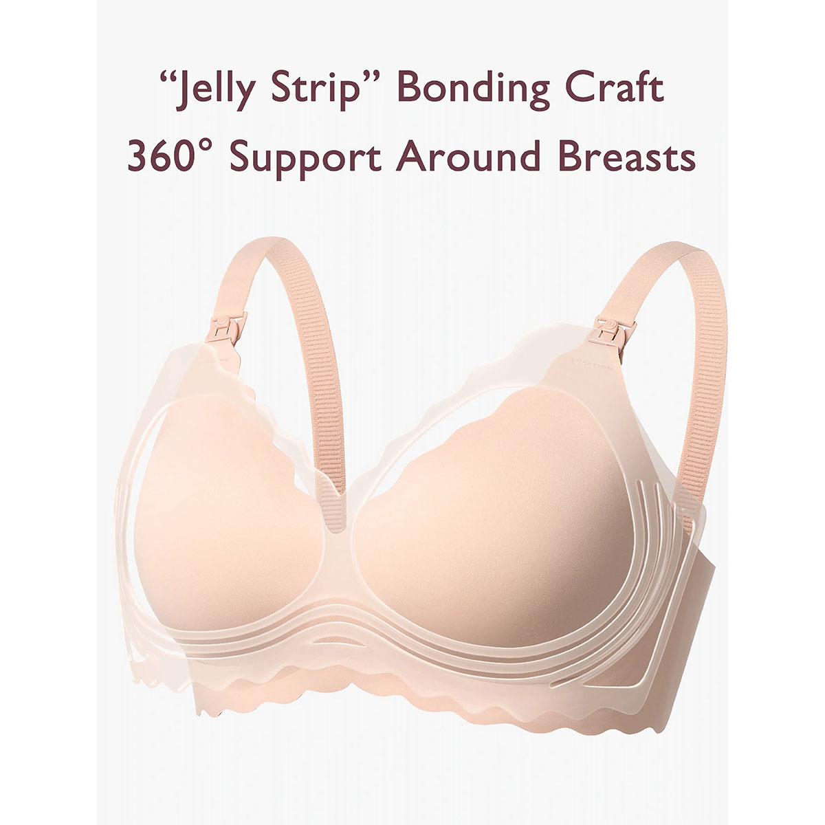 Momcozy Grudnjak za dojenje YN46 Jelly Strip Seamless - Oyster Pink