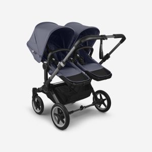 djecja-kolica-Bugaboo-Donkey-5-Twin-bassinet-and-seat-stroller-graphite-base-stormy-blue-fabrics-stormy-blue-sun-canopy-x-PV004861-01