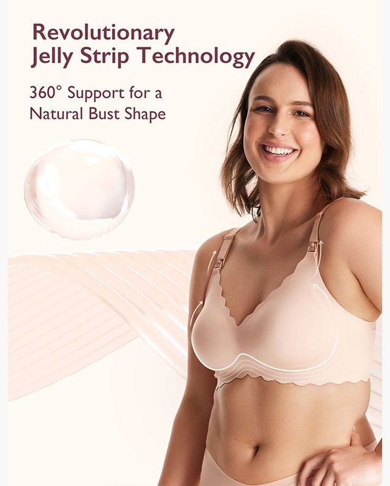 Momcozy Grudnjak za dojenje YN46 Jelly Strip Seamless - Oyster Pink - Slika 4