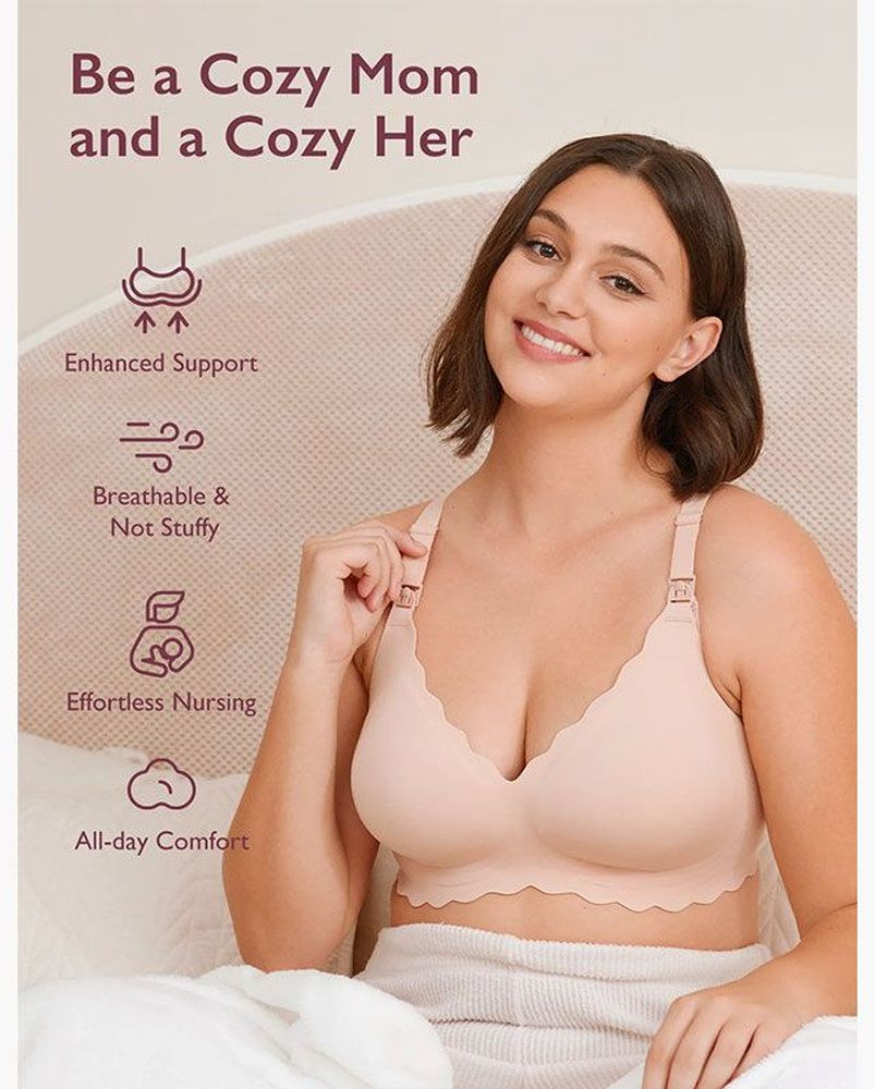 Momcozy Grudnjak za dojenje YN46 Jelly Strip Seamless - Oyster Pink - Slika 5