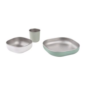 Beaba 3-djelni set za jedlo od nehrđajućeg čelika Sage Green - Slika 5