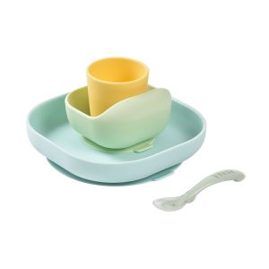Beaba Silikonski Set za Jelo 4-djelni Yellow/Green