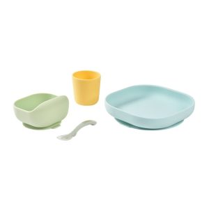 Beaba Silikonski Set za Jelo 4-djelni Yellow/Green - Slika 3